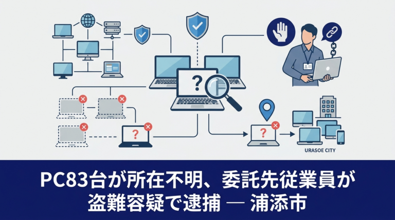 PC83台が所在不明、委託先従業員が盗難容疑で逮捕 — 浦添市 —