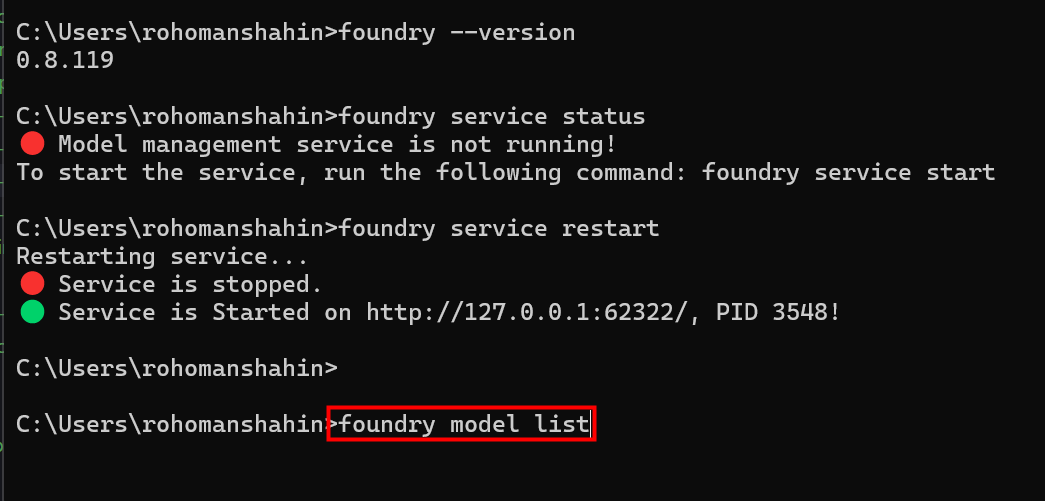 Foundryサービスの稼働確認と再起動