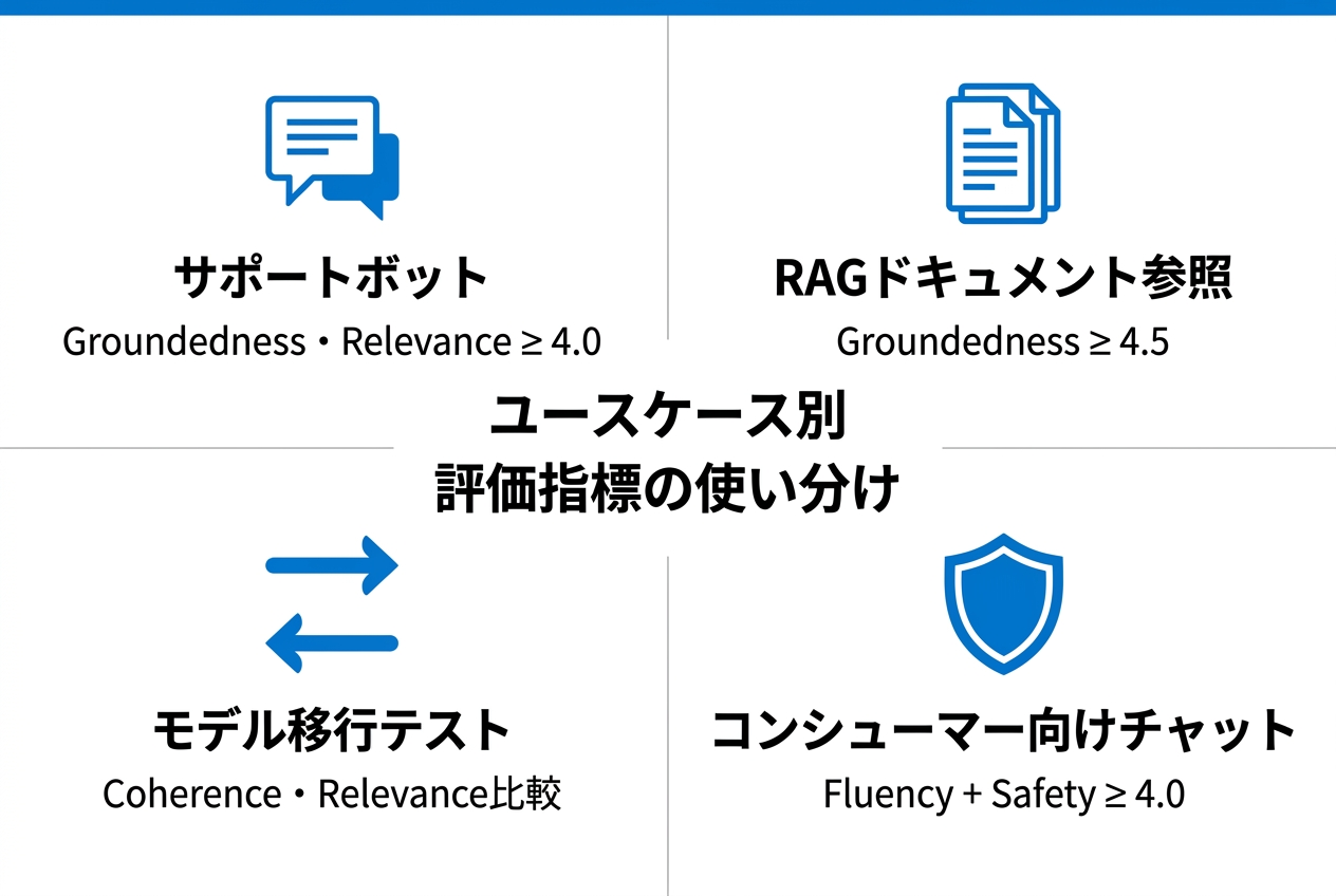 実際のユースケース別・評価指標の使い分け