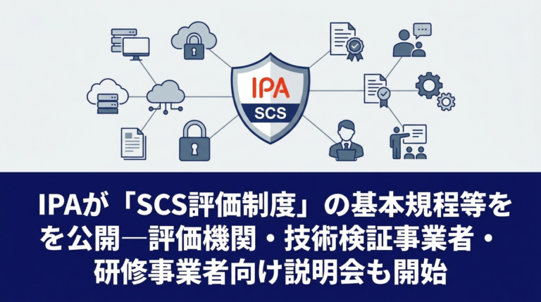 IPAが「SCS評価制度」の基本規程等を公開—評価機関・技術検証事業者・研修事業者向け説明会も開始