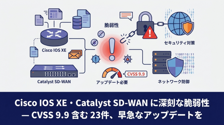 Cisco IOS XE・Catalyst SD-WAN に深刻な脆弱性 — CVSS 9.9 含む 23件、早急なアップデートを